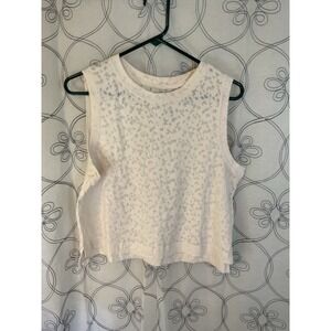 New‎ Women's Crop Active Tank Top - All in Motion - Cream Size XL Sleeveless